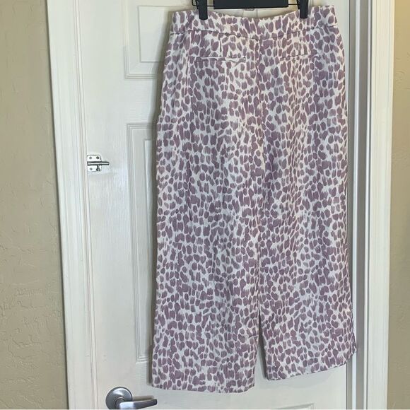 J.Crew Taryn Pants in Lilac Leopard Size 12 - Picture 5 of 11